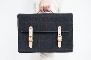 Black Tweed Satchel