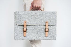 Grey Tweed Satchel